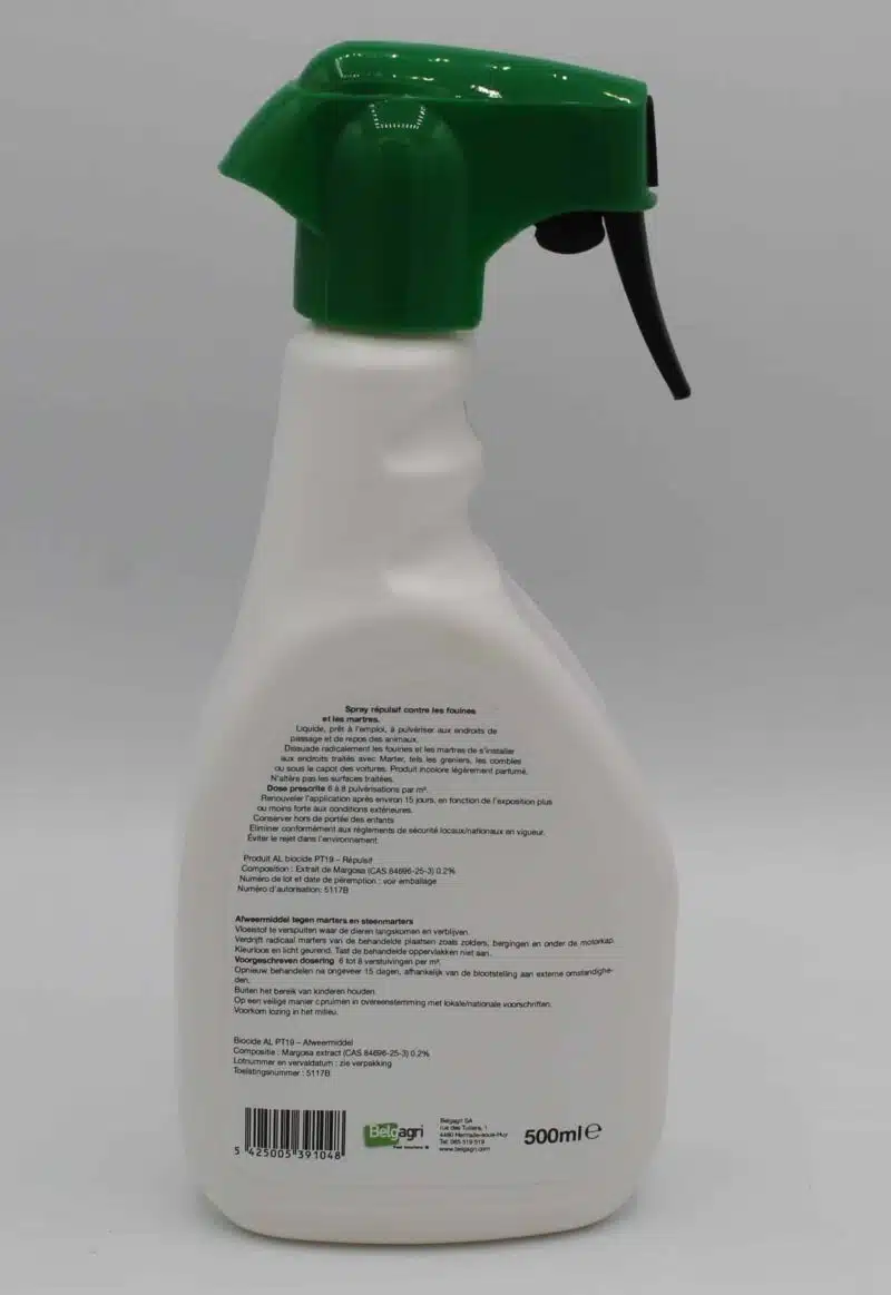 BSI - Spray Anti-Fouine - Aérosol Répulsif Fouine - Action Rapide/Longue  Durée
